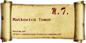 Matkovics Tomor névjegykártya